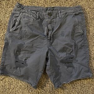 AE Men's Distressed Navy Blue Shorts